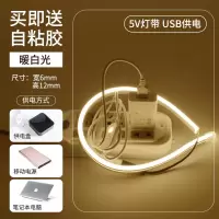 暖白 5V灯带0.5米+USB头(送背胶) led灯带氛围灯5v低压超亮电池款usb柔性霓虹硅胶灯带软灯条不插电