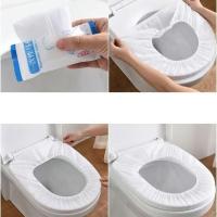 独立包装-/-[白色] [加厚无纺布]-20个装 一次性马桶坐垫套装旅行家用无纺布坐便套孕产妇便携带防水马桶套