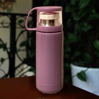 紫色350ML裸杯 创意保温杯女不锈钢便携学生儿童韩版带盖杯子随行壶卡通可爱水杯
