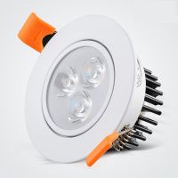 象牙白 开孔6.5-7.5cm3瓦白光 led射灯嵌入式天花客厅吊顶小铜灯3w5w7w12w开孔6 6.5 7.5cm筒