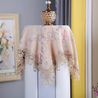 凤凰牡丹米色 86*86cm(尺寸包含吊穗) 开机不取空调盖布搭布圆柱正方形方巾防尘罩家用客厅小空调立式柜