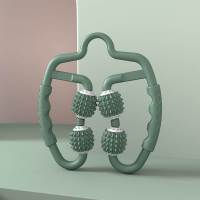 绿色狼牙款 环形夹腿按摩滚轮瘦小腿神器手持滚轴按摩器腿部肌肉放松夹腿器