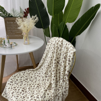 杏色豹纹 80cm*100cm ins北欧风时代毛毯被子空调毯家用小毯子儿童午睡毯沙发单人盖毯