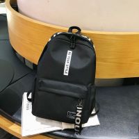 小号黑配白(高41CM) 书包单品 防水大容量学生书包男 ins风双肩包女时尚韩版初中高中大学生背包