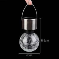 太阳能款-迷你小号裂纹灯-暖色 1只装(不划算) 太阳能裂纹挂树灯小夜灯户外防水梅森瓶庭院花园布置阳台装饰吊灯