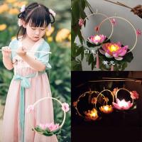 小号[材料包] 圣诞节莲花荷花灯手提灯笼diy材料包古风幼儿园手工汉服拍照道具