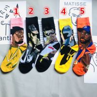 组合A[1+2+3+4+5] 5双装棉袜男女高筒潮袜子韩版原宿风ins中筒袜学生篮球嘻哈滑板袜