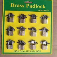 20mm12把吸 黄铜单开挂锁通开长锁柜门锁锁具行李箱包迷你家用小锁通开挂锁