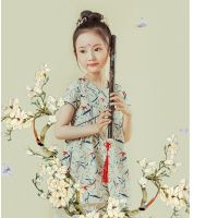 竹笛一个 舞蹈笛子萧演出服儿童影楼古装摄影拍摄竹笛汉服古风扇子长箫道具