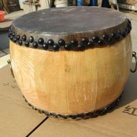 7寸椿木黄牛皮+鼓棒 正宗黄牛皮鼓大鼓椿木白茬鼓锣鼓道士用实木乐器鼓小鼓堂鼓节奏鼓