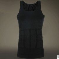 黑色 S(100-140斤) 男士塑身衣大肚子克星瘦身衣收腹背心束身衣神器薄款胖子塑胸上衣