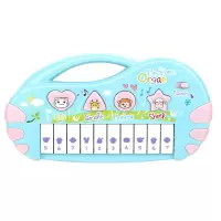 绿色按键电子琴[自备电池] 儿童手拍鼓电子琴早教多功能拍拍双鼓按键钢琴婴儿乐器玩具0-1岁