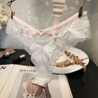 白色 SS583 M 85-115 精致性感蕾丝诱惑后镂空女士丁字内裤低腰网纱火辣T字底裤