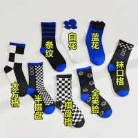 体验装/随机发颜色/不备注 3-5岁/建议脚长13-15厘米 儿童袜子男童女童中筒袜韩国ins潮袜笑脸棋盘格童袜春秋学生