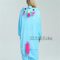 蓝色天马连体睡衣 M码(155-165cm) 卡通动漫连体睡衣女冬季加厚可爱法兰绒成人动物天马情侣男珊瑚绒
