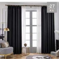 黑色-加厚新款qqq 随机小样(0.1*0.1) 窗帘加厚全遮光隔音隔热防风布客厅卧室防晒遮阳现代简约成品窗帘