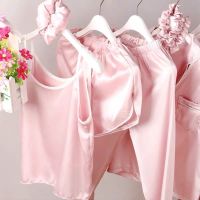 皮粉色 110码建议身高100-110厘米 亲子睡衣七件套女童薄款夏季冰丝空调服儿童小女孩洋气家居服套装