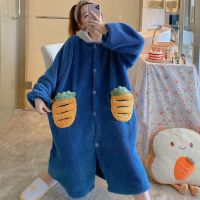 加厚浴袍-单长袍-萝卜兔 M[建议80-120斤] 连体睡衣女冬珊瑚绒学生寝室秋冬季加厚加绒可外穿一体式家居服女