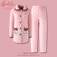 XLJ6650 主图 M (建议80-95斤) 古拉苏珊瑚绒睡衣女冬季三层夹棉加厚加绒保暖可爱冬天家居服套装
