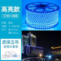 2835-120珠*工程防水*蓝色 10米送1个控制器+卡扣+尾塞 三色led灯带变色客厅家用吊顶长条线条灯槽户外防水贴