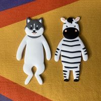 Husky哈士奇+Zebra小斑马 卡通动物挂钩墙上自粘门后衣服无痕粘贴强力墙面粘钩厨房挂钩ins