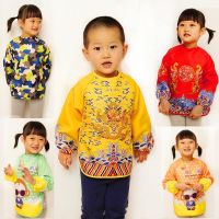花色 随机一件薄款 75 14码0-7个月宝宝 0-12岁加大加肥宝宝罩衣男童女孩防水围裙幼儿园吃饭衣反穿衣秋冬