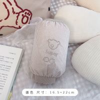 咖色 ins简约格子小熊袖套加厚秋冬防水套袖韩版卡通学生耐脏护袖袖头