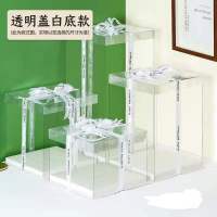 丝带礼盒20*20*13CM 白色厨窗礼盒+灯+贺卡+雪纱丝带 生日礼物女创意送女生闺蜜女朋友精致特别走心实用少女圣诞节