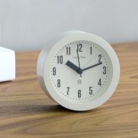奶白色(小号) 闹钟中小学生用床头钟简约居家卧室带夜灯静音时尚宿舍专用小时钟