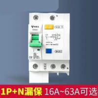 1PN漏保 16A额定电流 公牛空气总开关带漏电保护器1p家用32a电闸63a断路器2p空调220v