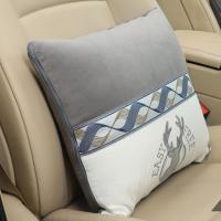 蓝灰色45x45打开155x120 1个(头枕)25CMx30CM 汽车四季抱枕腰靠靠垫空调被子头枕办公室沙发毯子可折叠