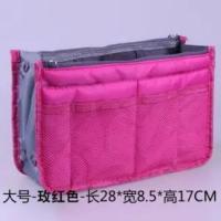 玫红色 随身旅行包中包内胆包内包袋中袋多功能化妆包收纳包大容量收纳袋