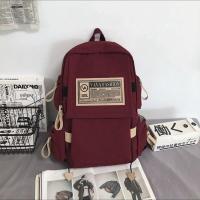 红色单包 普通版(普通面料不防水未加固) 潮牌原创书包女大学生大容量男高中生初中生背包中学生电脑双肩包