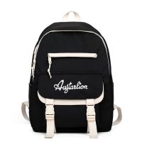 黑色[单包] AUGTARLION初高中大学生书包休闲双肩包时尚百搭大容量电脑旅行包
