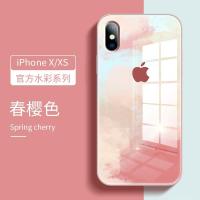 春樱色 苹果se 苹果x手机壳水墨白iPhonex/xs液态玻璃xr镜头全包xsmax防摔保护套