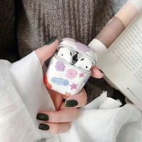 透明PC硬壳-海底世界 苹果Airpods1/2代 保护套 Airpods1/2/3代卡通史努比查理透明耳机套花朵pro