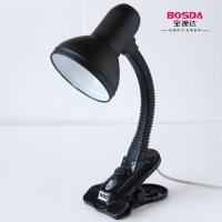 黑色 标配 无灯泡 宝视达2071开关调光两用式灯罩护眼夹子台灯可坐可夹床头灯书房