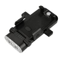 黑色[无喇叭] 四合一自行车灯山地车前灯强光充电宝喇叭灯单车灯手机架夜骑灯