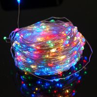 太阳能铜线灯串[彩色] 5米+2米引线50灯[太阳能款] 太阳能家用led灯串七彩灯带 户外防水庭院花园节日装饰爆闪氛围