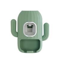 212牙膏挤(不带水杯)-浅绿色 ins仙人掌壁挂免打孔强力浴室挤牙膏神器手动牙刷架洗漱杯置物架