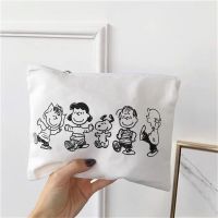 五个可爱小人-化妆包 日系ins卡通史努比化妆包小房子造型手提袋可爱大容量洗漱收纳包