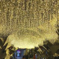 暖白 4*0.6米96灯带尾插[插电款] LED满天星冰条灯瀑布挂灯广场亮化餐厅婚礼别院屋檐栏杆装饰彩灯