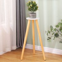 暖白20宽 高31 ins风实木北欧小圆茶几床头桌沙发边角几洽谈桌子现代简约休闲桌