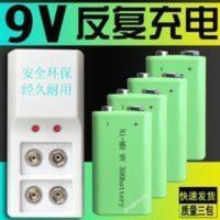 9伏9V充电电池套装绿色 6F22万用表寻线仪话筒探测器锂电池充电器 9伏9V充电电池套装绿色 6F22万用表寻线仪话筒