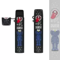 柚子黑色太空卡kaws关注送挂绳 YOOZ柚子一代二代通用硅胶卡通保护套yooz史迪仔保护壳防摔皮套