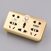 金色多孔插座 家用无线转换器插座电源扩展带开关 双USB一转三转换插座