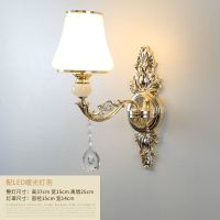 C款单头-高档欧式壁灯 单色7W-LED灯泡(暖光) 水晶客厅壁灯欧式卧室会所背景墙奢华壁灯简约现代床头灯过道灯