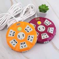 紫色[总开关] 单插板 防摔家用办公桌面多功能插座板带USB宿舍排插排电源接线板插线板