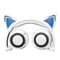 白黑同款有线耳朵发光 亲爱的热爱的佟年鱿小鱼杨紫同款猫耳朵耳机卡通头戴式耳麦可折叠