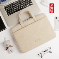 [简约轻薄-绒毛防震]米黄色 11寸 笔记本手提电脑包女适用苹果13寸华为联想14寸戴尔15.6寸惠普华硕